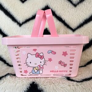 Hello Kitty Pink Storage Basket w/ handles. NWT.